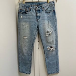 Distressed Levi’s 501T Jeans